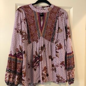 Long Sleeve KeyHole Blouse- XL